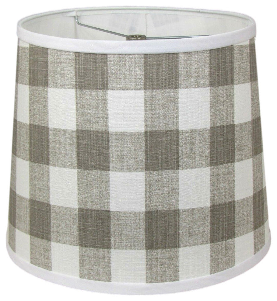Gray and white Buffalo Plaid  Lamp Shade, 14"