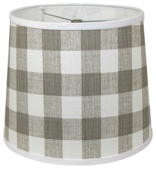 Gray and white Buffalo Plaid  Lamp Shade, 14"