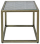 Christian Metal and Glass End Table