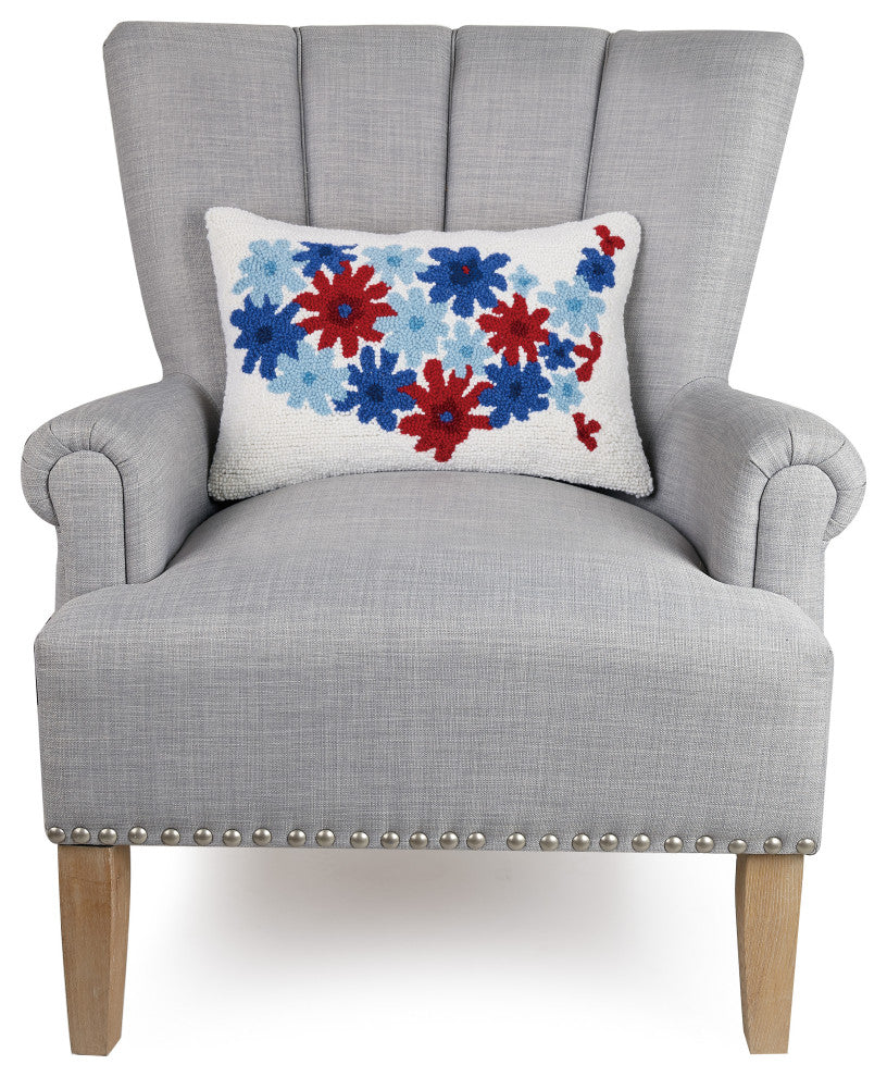 Usa Flowers Hook Pillow