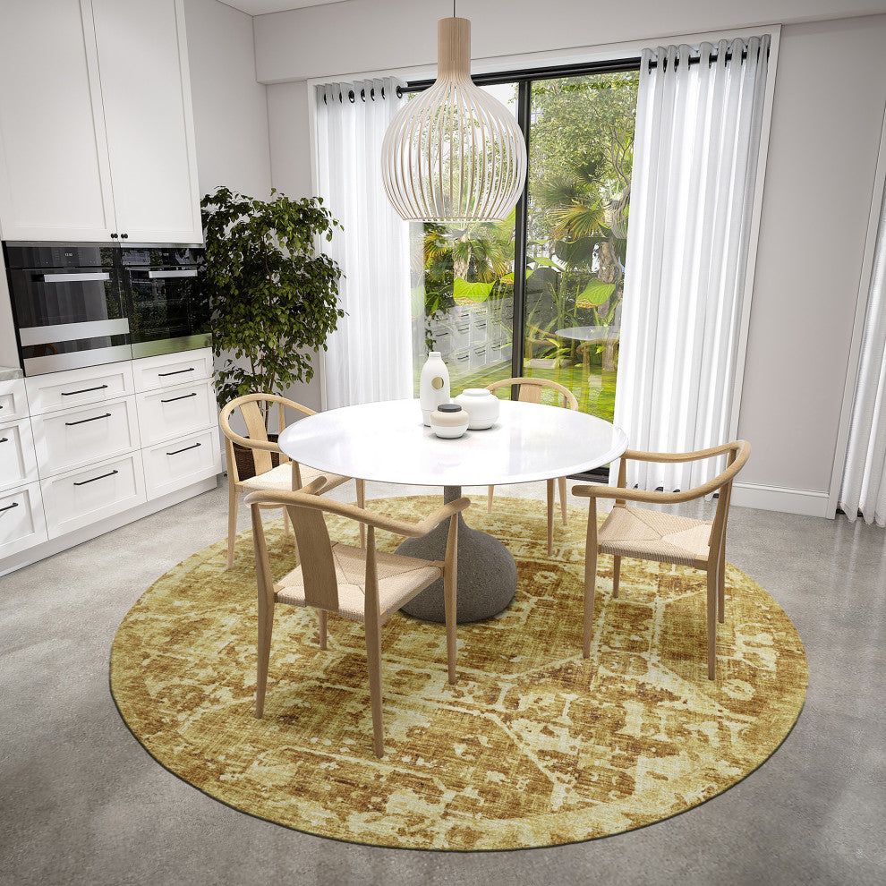 Aberdeen AB2 Gold 8' x 8' Round Rug