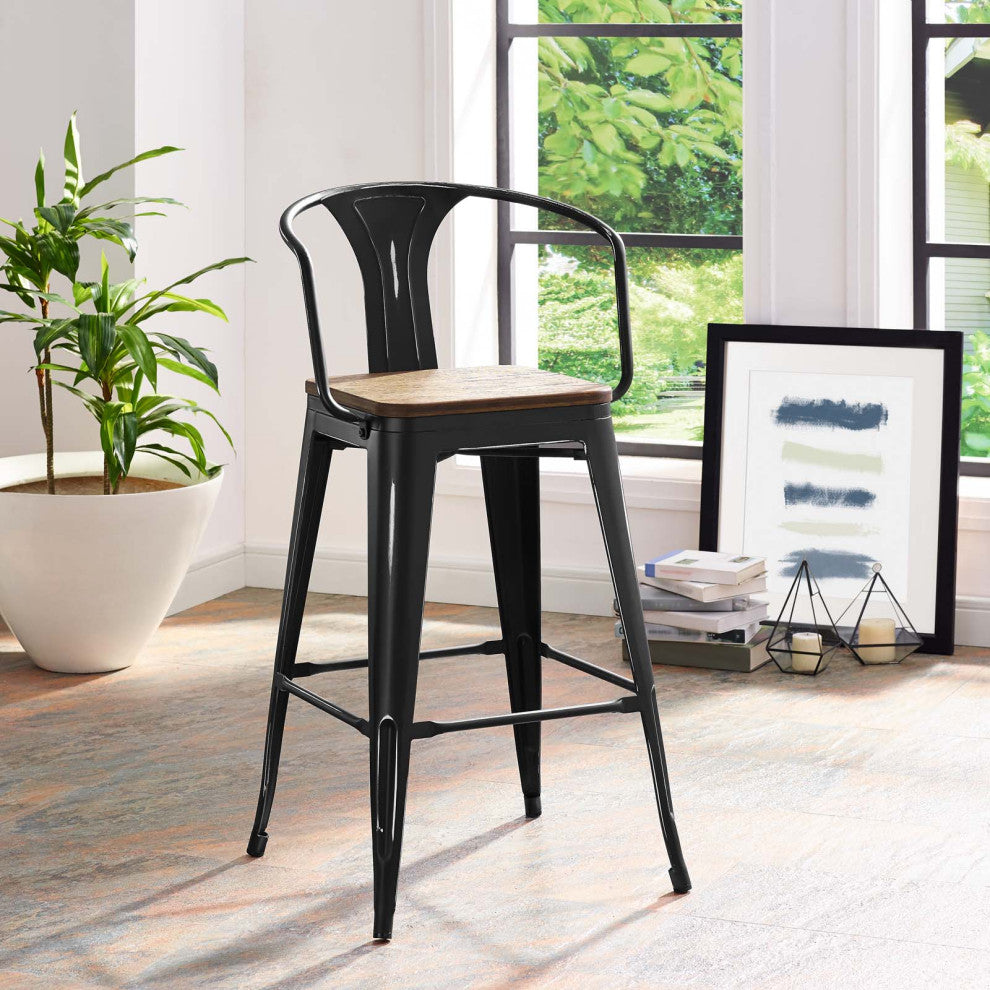 Modern Black Promenade Bar Stool