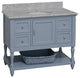 Beverly 42" Bathroom Vanity, Powder Blue, Carrara Marble