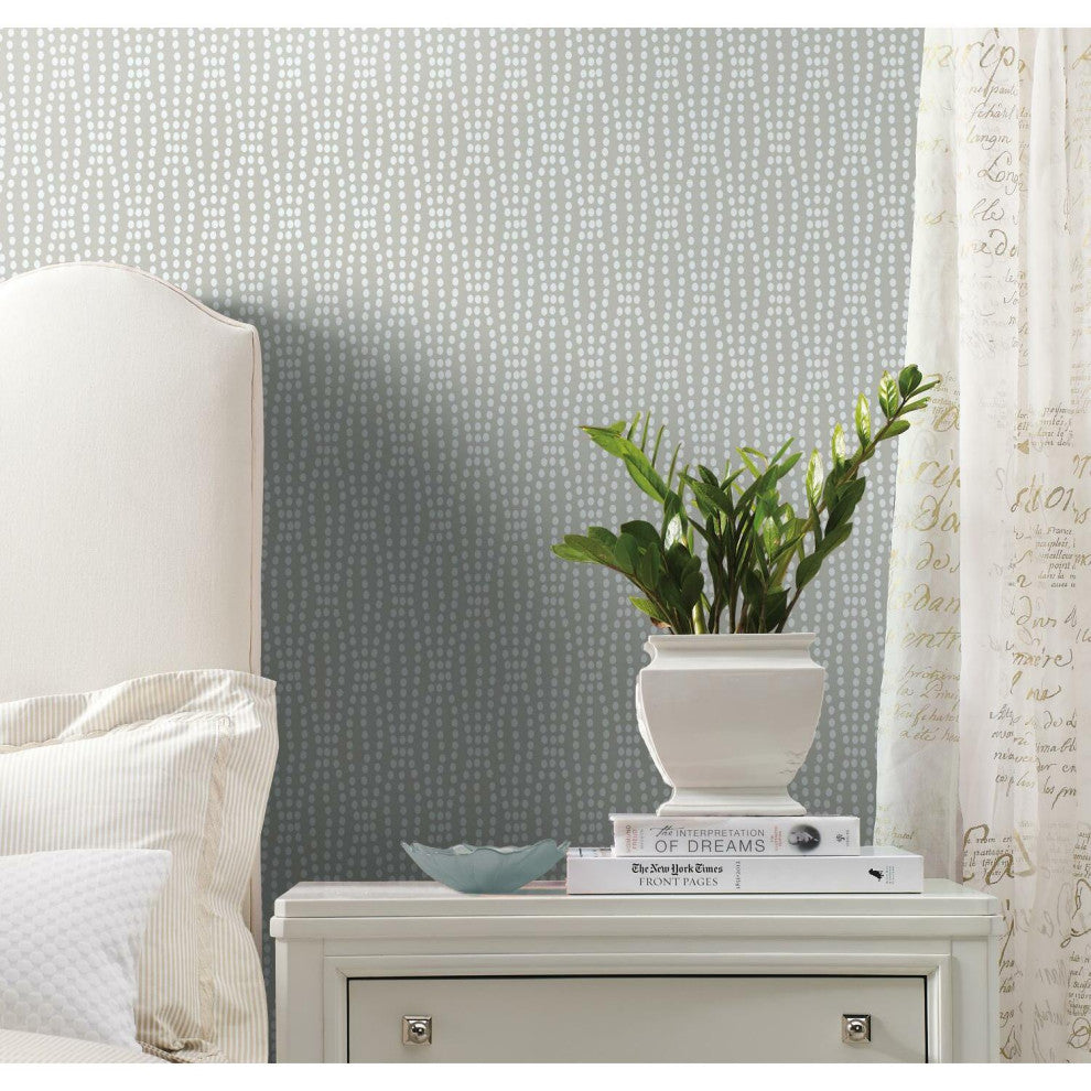 Taupe & White Strands Peel & Stick Wallpaper