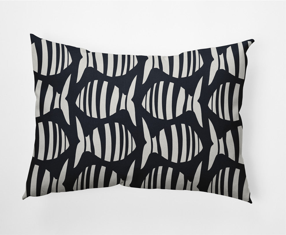 14x20" Swimming School Nautical Decorative Indoor Pillow, Shark Blue