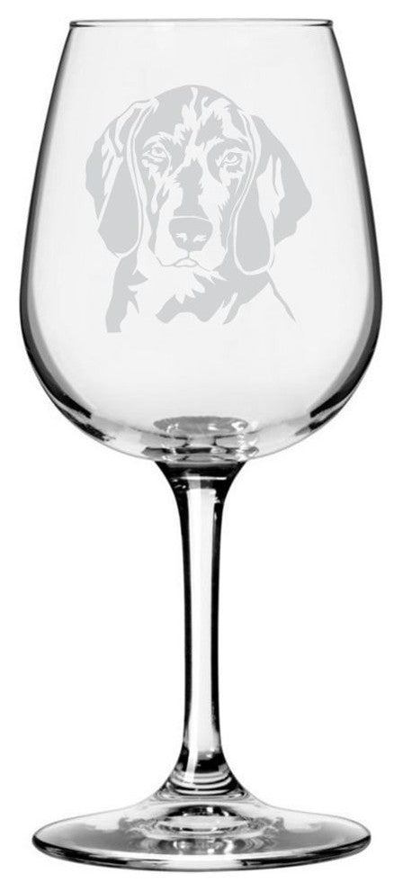 Weimaraner Dog Themed Etched All Purpose 12.75oz. Libbey Wine Glass