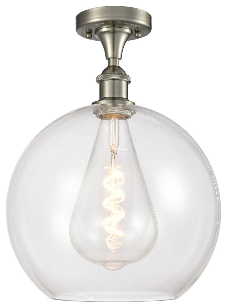 Innovations 516-1C-SN-G122-12 1-Light Semi-Flush Mount, Brushed Satin Nickel