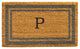 Periwinkle Border 24"x36" Monogram Doormat, Letter P