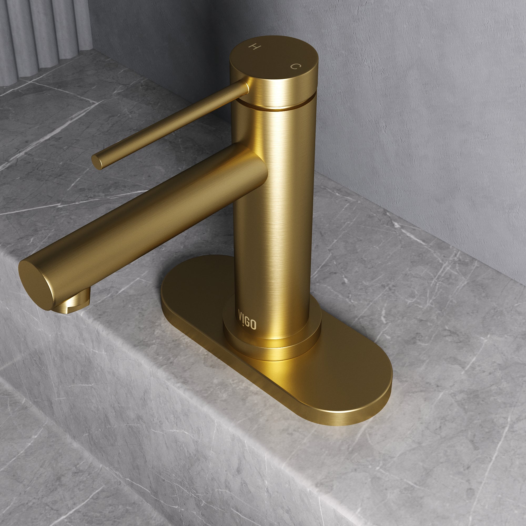 VIGO 5.5" L Bathroom Deck Plate, Matte Gold