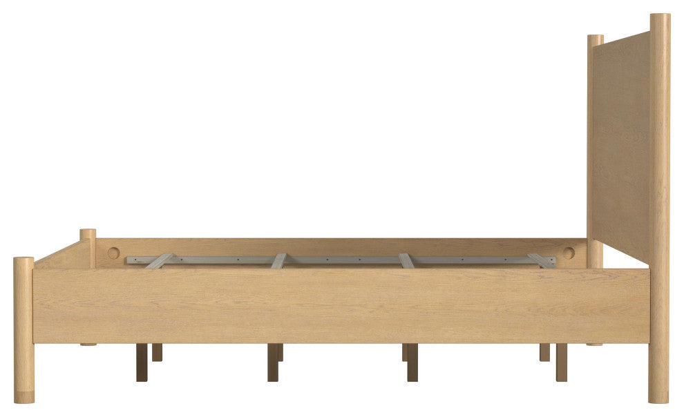 Lennon Rounded Leg Bed, Light Brown, King