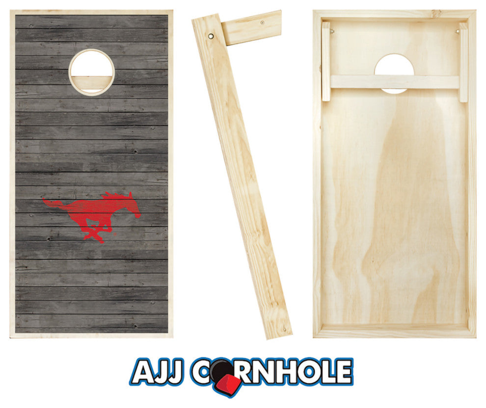 Southern Methodist Distressed Cornhole Set