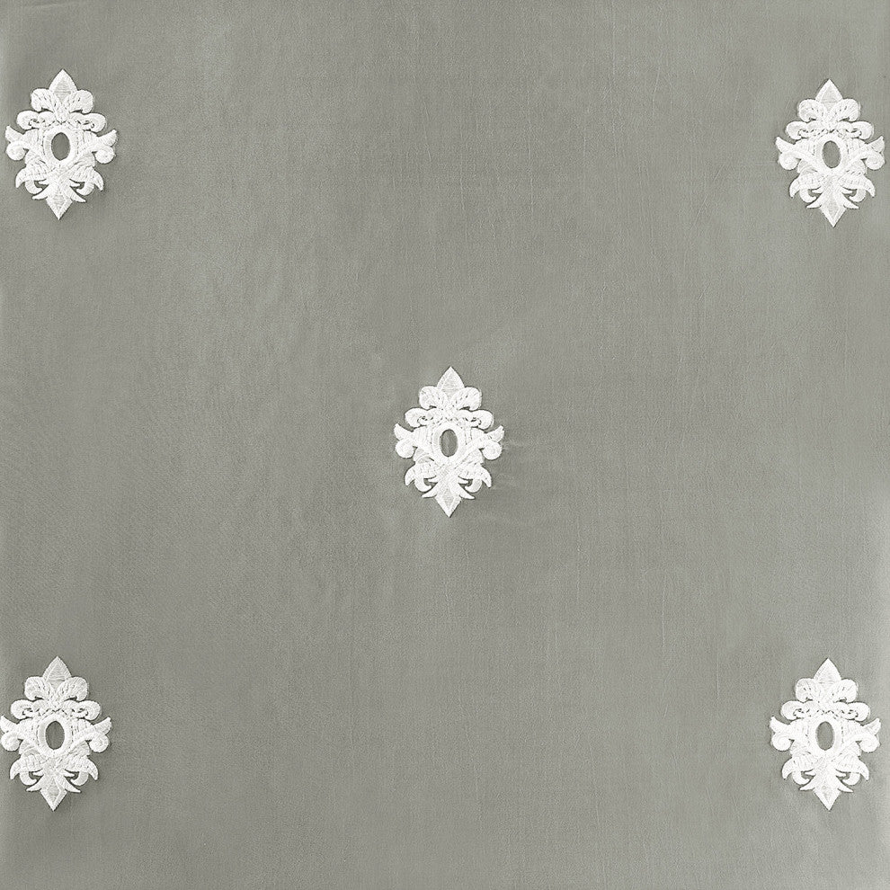 Trophy Platinum Grey Designer Embroidered Fabric Sample, 4Wx4L