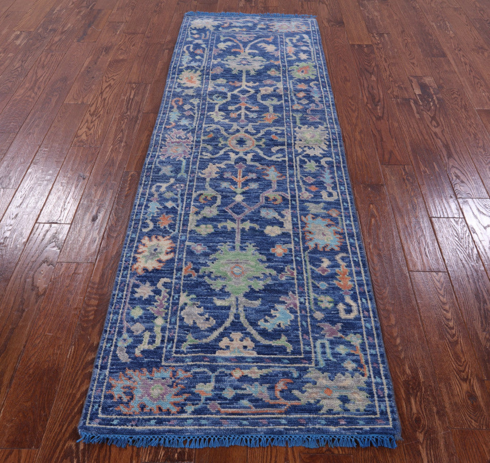 2' 8" X 7' 10" Runner Turkish Oushak Hand-Knotted Wool Rug - Q13459