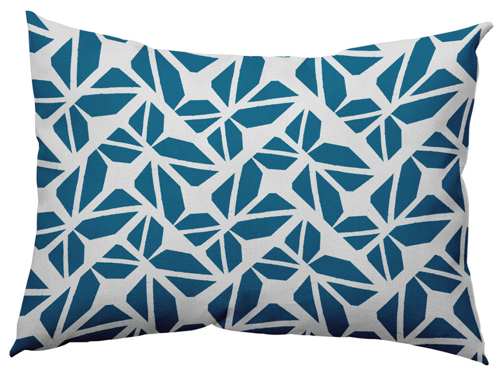 Kaleidoscope Graffiti Accent Pillow, Unreal Teal, 14"x20"
