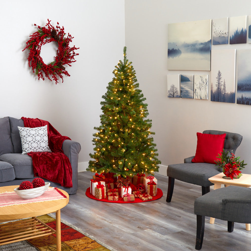 6' Springfield Artificial Christmas Tree / 300 Warm Clear Lights and 596 Tips