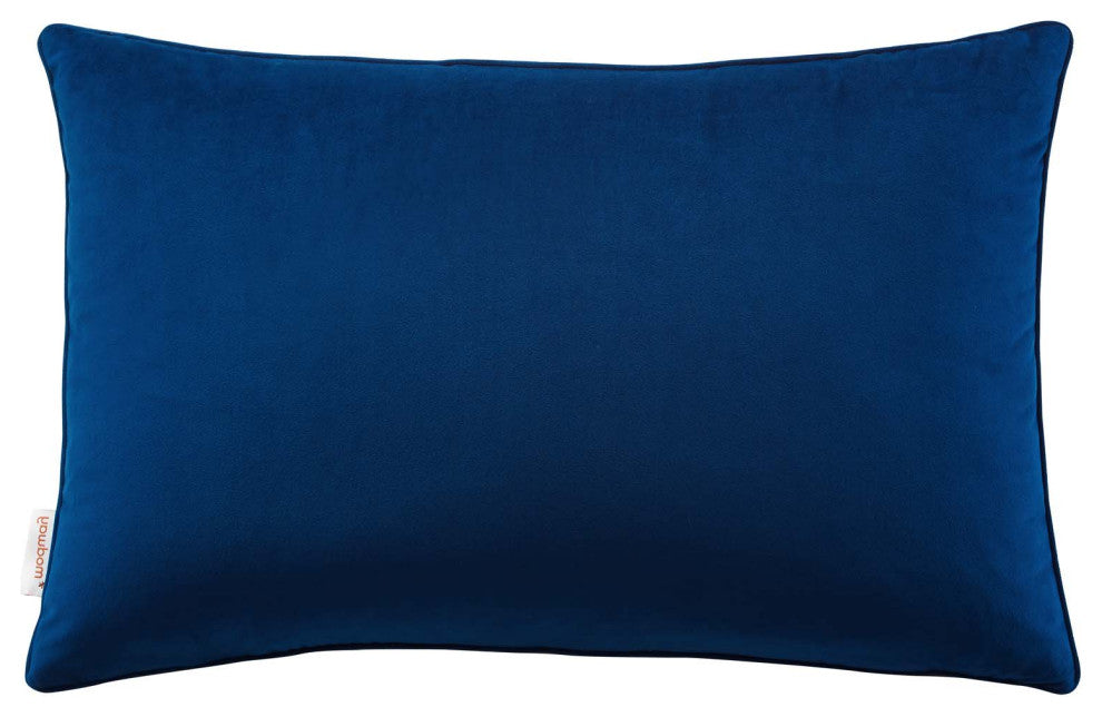 Accent Throw Pillow, Velvet, Blue Navy, Modern, Living Lounge Hotel Hospitality