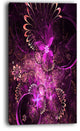 "Glossy Bright Purple Fractal Flower" Floral Wall Art Canvas, 16"x32"