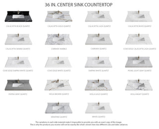 Cambridge 36 Center Sink Bath Vanity in White 2" Carrara Marble