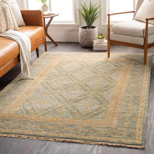 Surya Zeus ZEU-7826 8'x11' Rug, Sage/Denim/Khaki/Camel