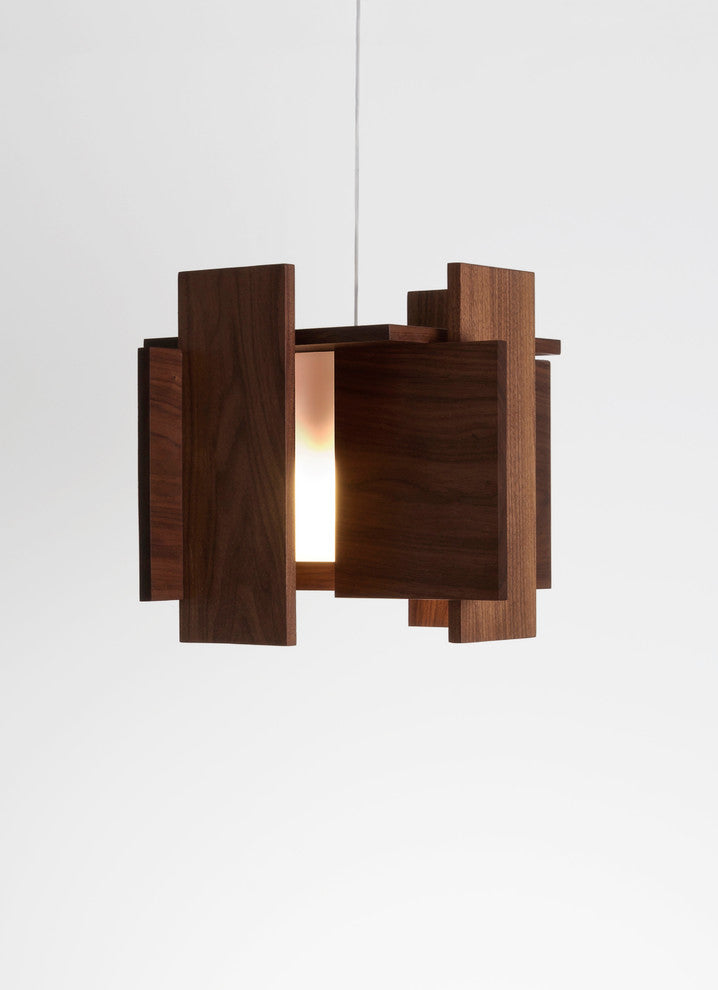Abeo LED Pendant, Dark Stained Walnut