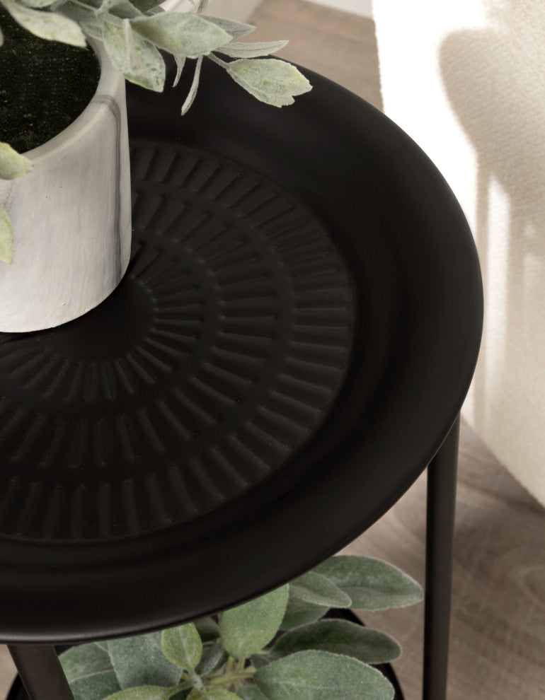 Mahdavi Plant Stand Table, Black, 12x12x27