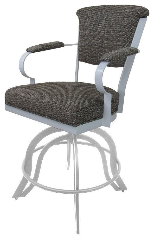 Miami Counter 26" or 30" Metal Bar Stool - A Base, Plumley Cocoa - White, 26"