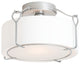 Bow Medium Semi-Flush, Vintage Platinum Finish, Opal Glass
