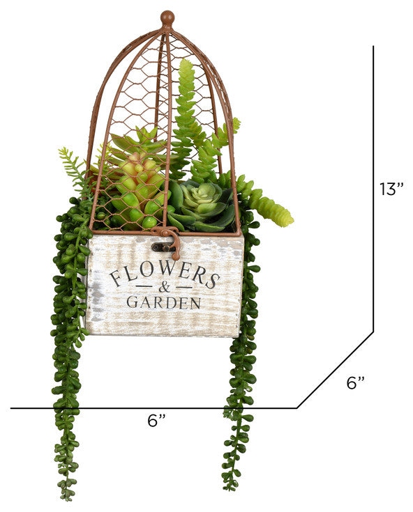 Vickerman 13" Green Potted Succulents