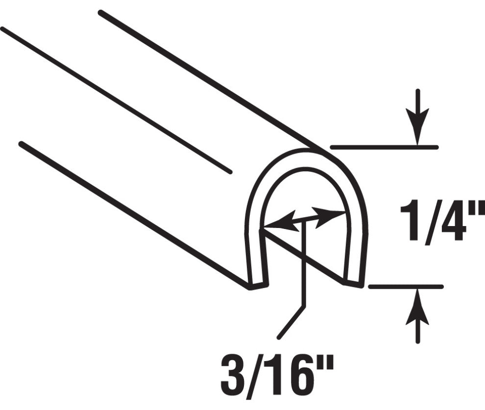 Track Repair Cap, Stainless Steel, 3/16"x72"x1/4", 5Pack