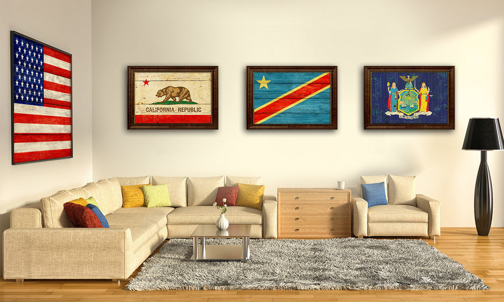 Congo Democratic Republic Country Textured Flag Print, 15"X21"