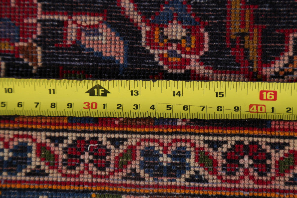 Consigned, Handmade Oriental Persian Vintage-Style Area Rug, Red, 10x13