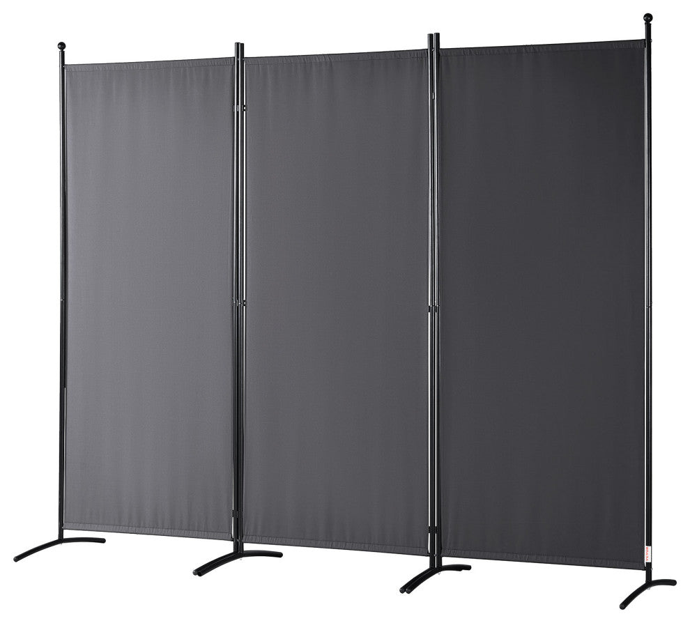 VEVOR Room Divider 3-Panel Folding Privacy Screen 89"x20.3"x72.8" Dark Gray