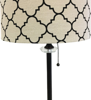 28" Crystal Buffet Lamp With Moroccan Drum Shade, Oil Rubbed Bronze, Single