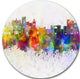 Avila Skyline, Cityscape Large Disc Metal Wall Art, 23"