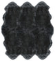 New Zealand Sheepskin Sexto Pelt, 6'x6', Steel, 6'x6'