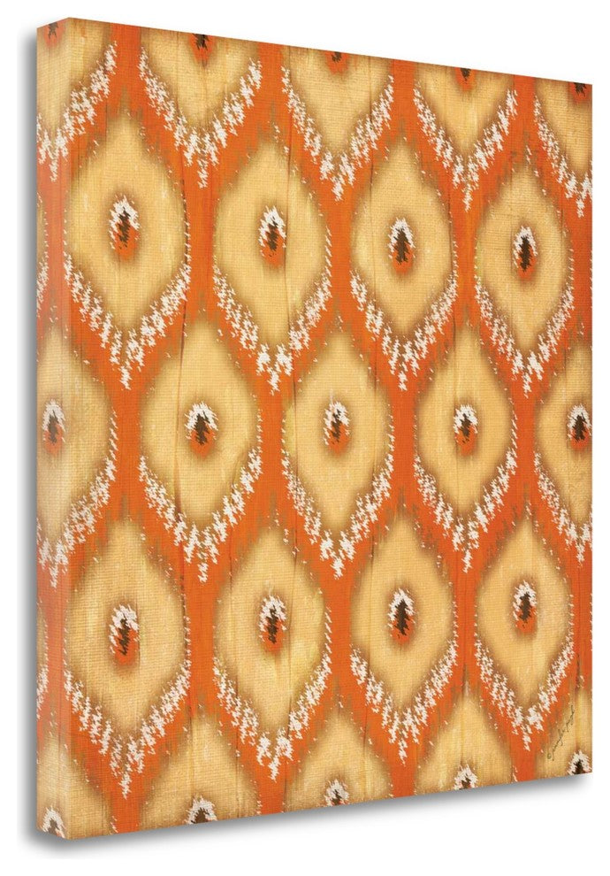 "Fall Ikat I" By Jennifer Pugh,Ready to Hang Giclee Print on Gallery Wrap Canvas