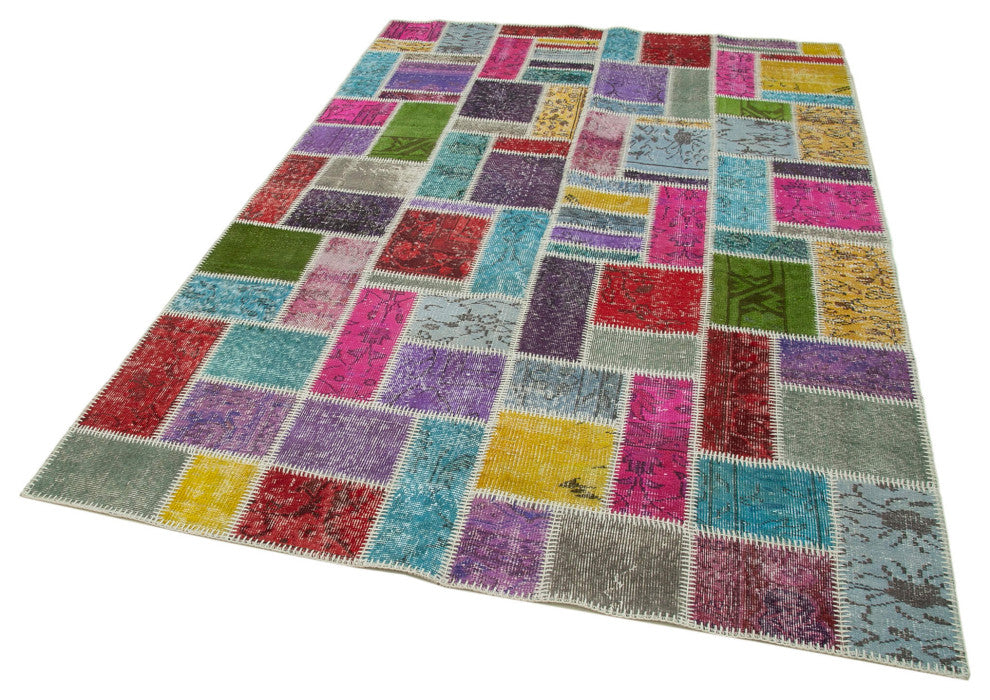 Rug N Carpet - Handwoven Turkish 5' 5" x 8' 2" One-of-a-Kind Patchwork Rug