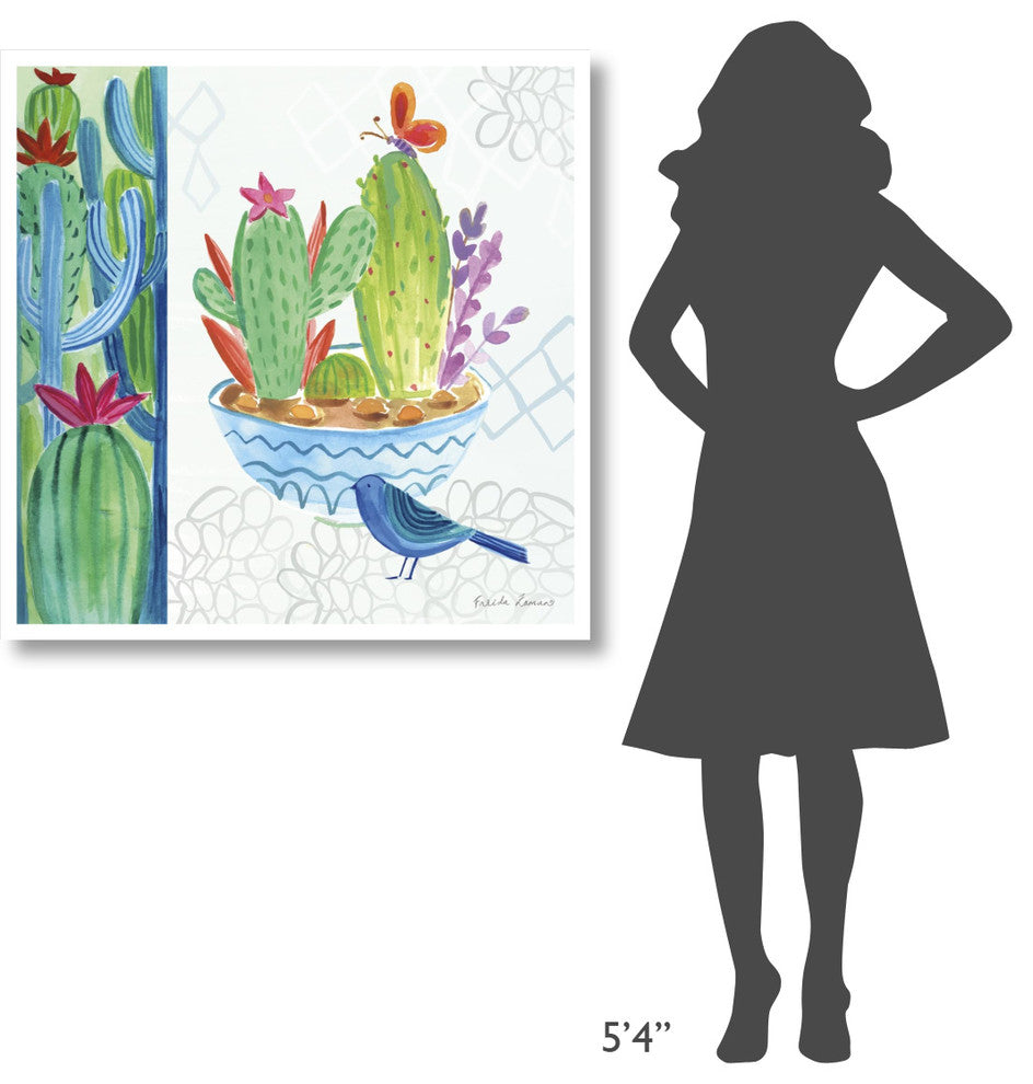 "Cacti Garden II" Digital Paper Print by Farida Zaman, 38"x38"