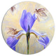 Blue Flower With Butterflies Sketch, Floral Disc Metal Wall Art, 23"
