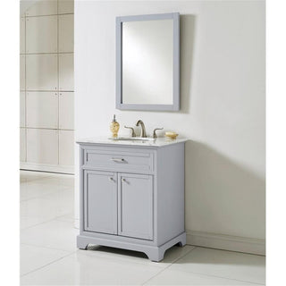Elegant Decor Americana 30" Wood Single Bathroom Vanity in Light Gray