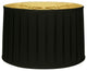 Shallow Drum English Box Pleat Basic Lampshade, 9"x10"x7", Black, 13"x14"x9"