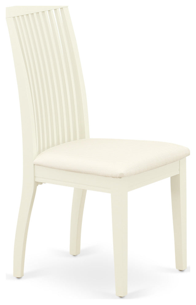 5Pc Dining Set, Round Dinette Table, Drop Leaves, Four Linen Seat Chairs, White