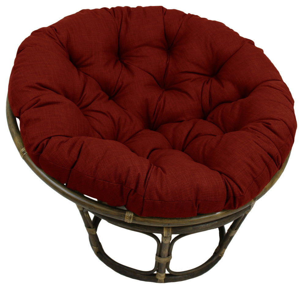 48" Solid Outdoor Polyester Papasan Cushion, Fits 46" Papasan Frame, Paprika