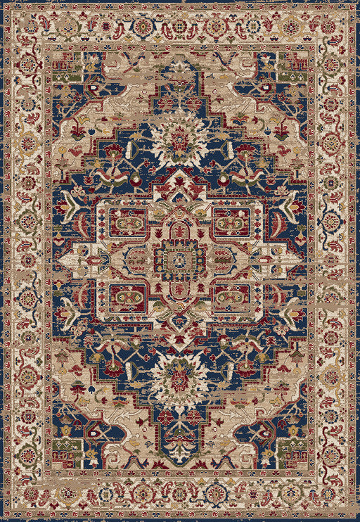 Juno Navy And Red Area Rug, 3.11'X5.7'