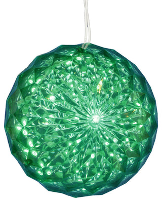 30Lt X 6" Led Green Crystal Ball Outdoor