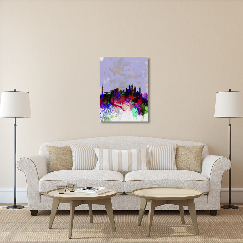 "Shanghai Watercolor Skyline" Fine Art Print