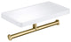 Deco Bathroom Toilet Paper Holder Double Roll With Shelf, Brushed Gold