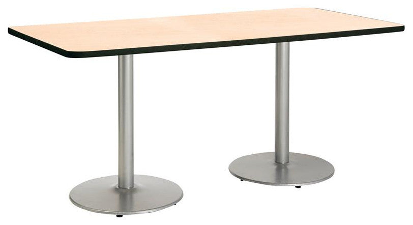 KFI Mode 42" x 72" Conference Table Natural Round Silver Base Standard Height