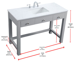 48" ADA Compliant Bathroom Vanity, Gray