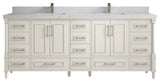Aberdeen 84" Double Sink Bath Vanity, Alabaster 2" Calacatta Sienna